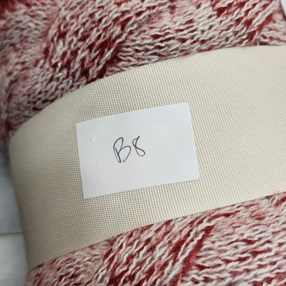 Threshold‎ with Studio McGee Burgundy and Cream Cable Knit Throw Blanket 50x60
